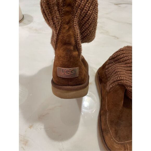 Ugg Australia Knitted Tassel Trim Boots Size 8 - Picture 4 of 6
